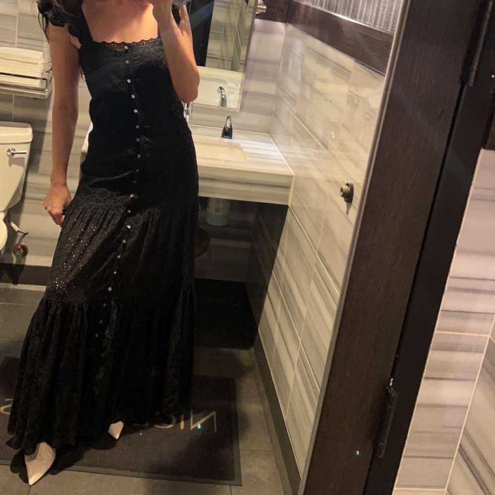 Veronica Beard Black Eyelet Maxi Dress - Picture 4 of 6